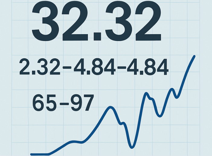 32.32 2.32-4.84-4.84 65-97