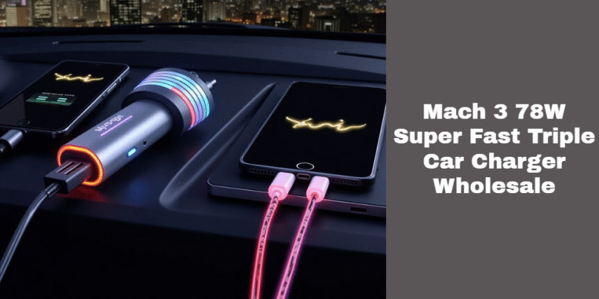 Mach 3 78W Super Fast Triple Car Charger Wholesale